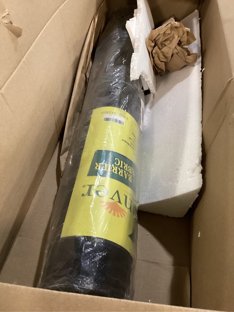 Condition photo showing Good Condition for 3ft x 250ft weed barrier landscape fabric heavy duty,3.2 oz premium garden weed blocker fabric for weed control, plastic ground cover with woven weed cloth,durable landscaping fabric