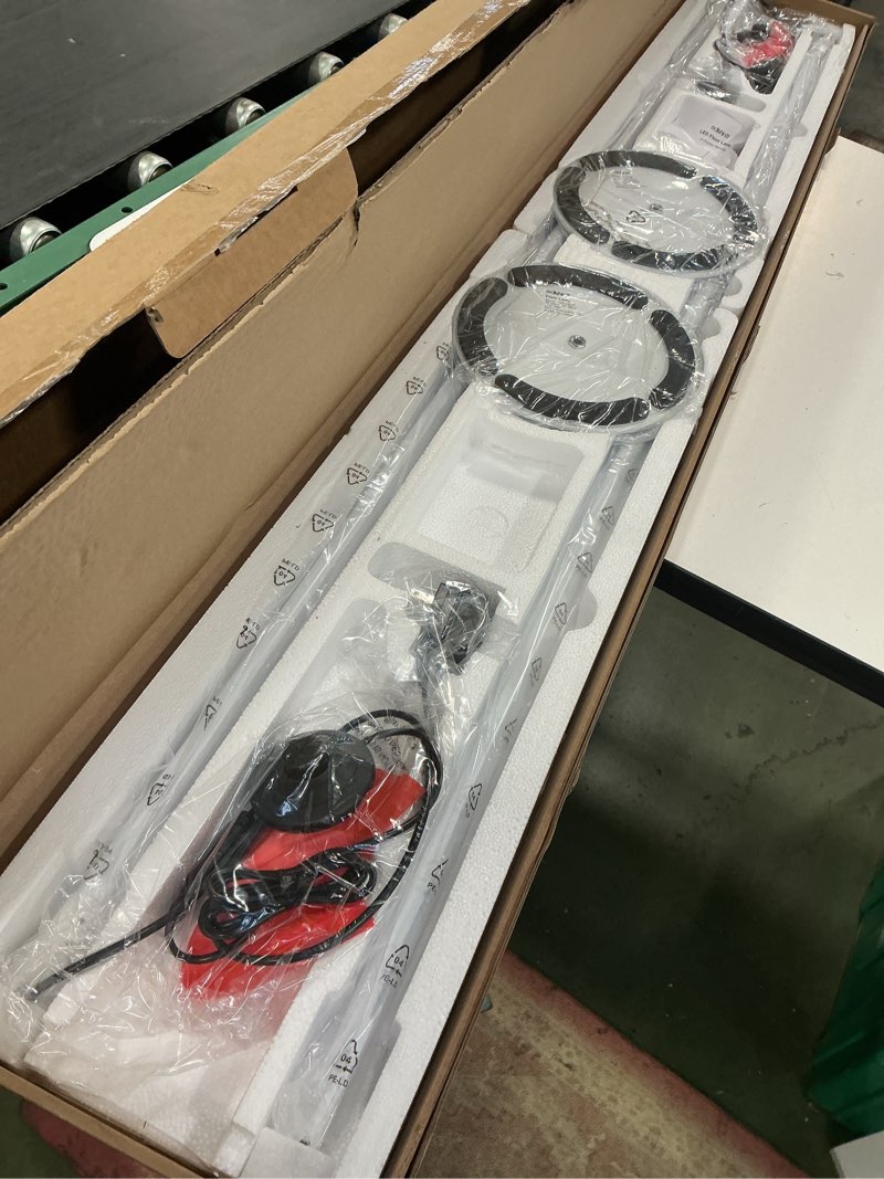 Condition photo showing Good Condition for EDISHINE Minimalist LED Corner Floor Lamp with Remote, Set of 2 Modern Dimmable Mood Light, 57.5" Tall Floor Lamp for Bedroom, Living Room, 7 Color Temperature 2700-6000K, (White)