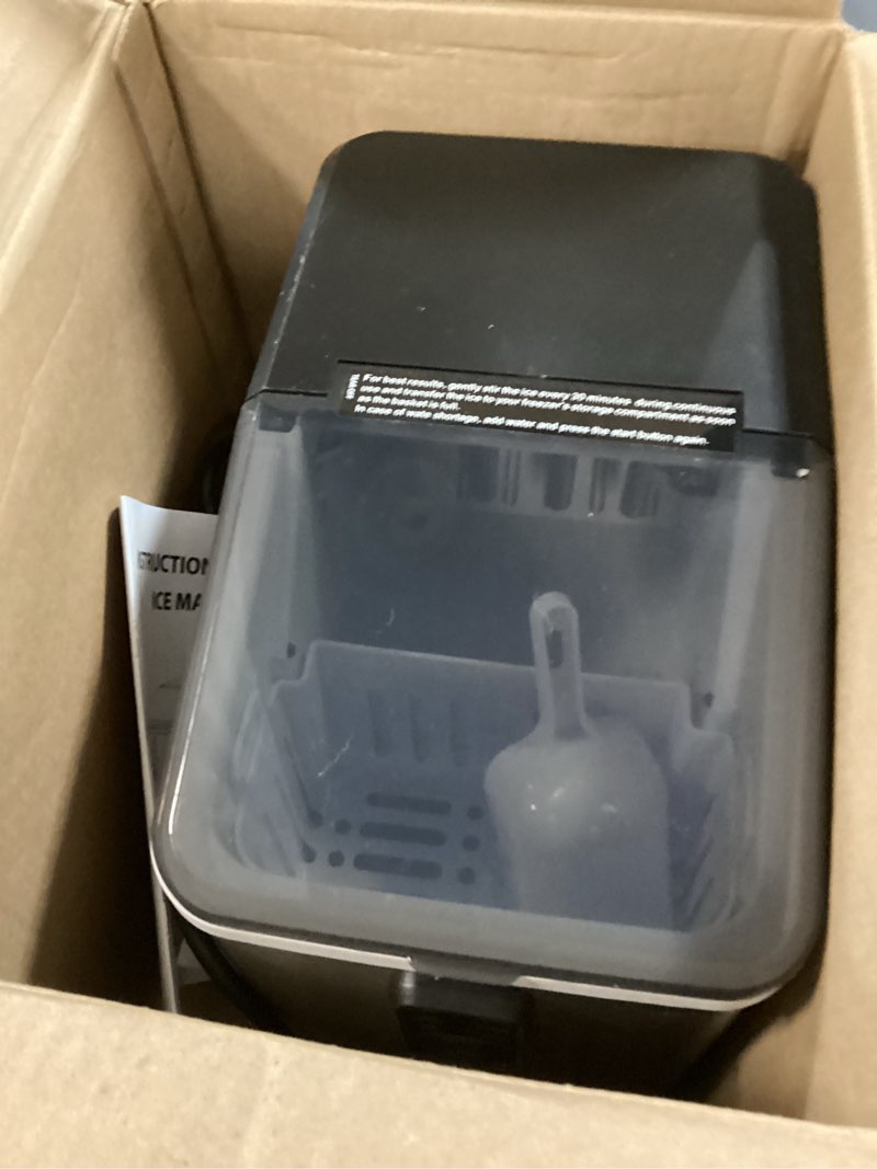 Condition photo showing Good Condition for aeitto ice maker countertop 26lbs/24h, ice machine 8 ice cubes ready in 6 mins, 2 sizes of bullet ice portable ice makers with basket & scoop, auto self-cleaning for home/kitchen/office stainless 26lbs stainless silver 1