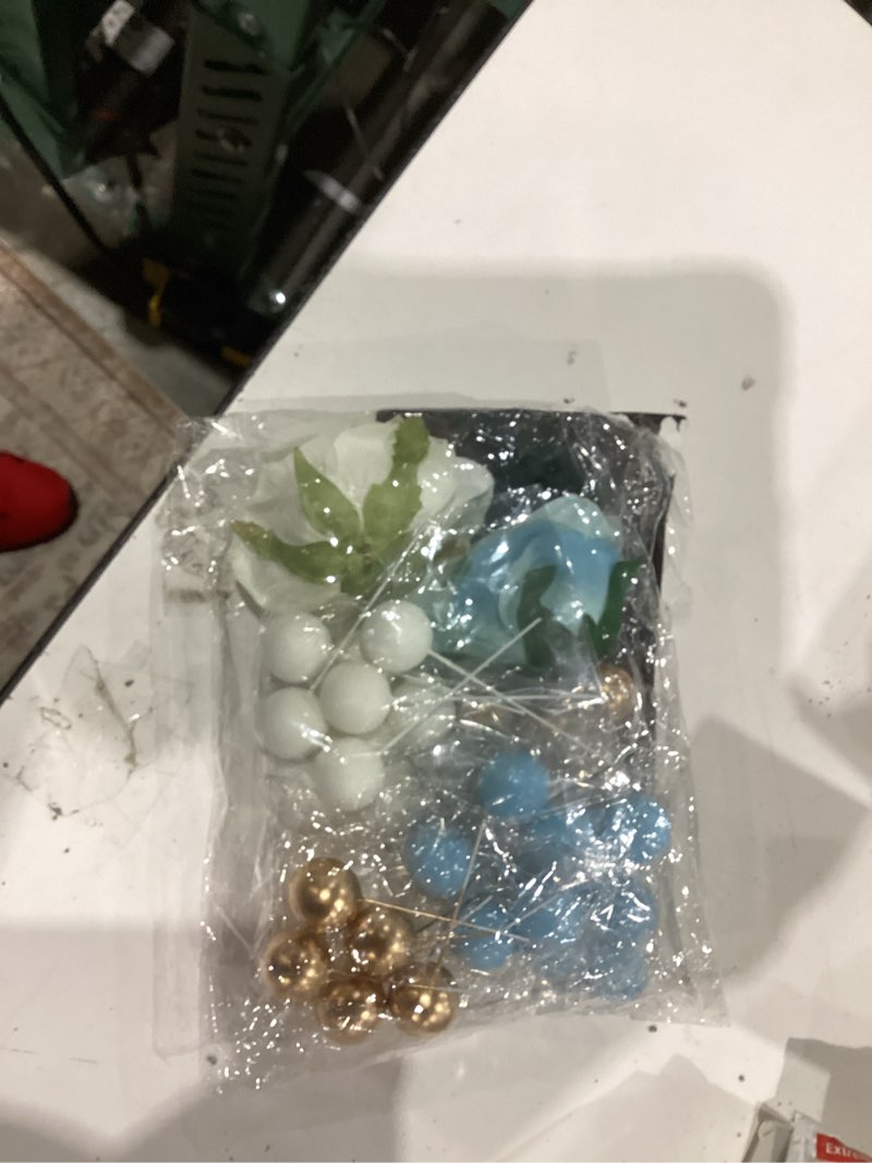 Condition photo showing New/Like New for jevenis blue baptism cake decoration for boy - baptism party supplies