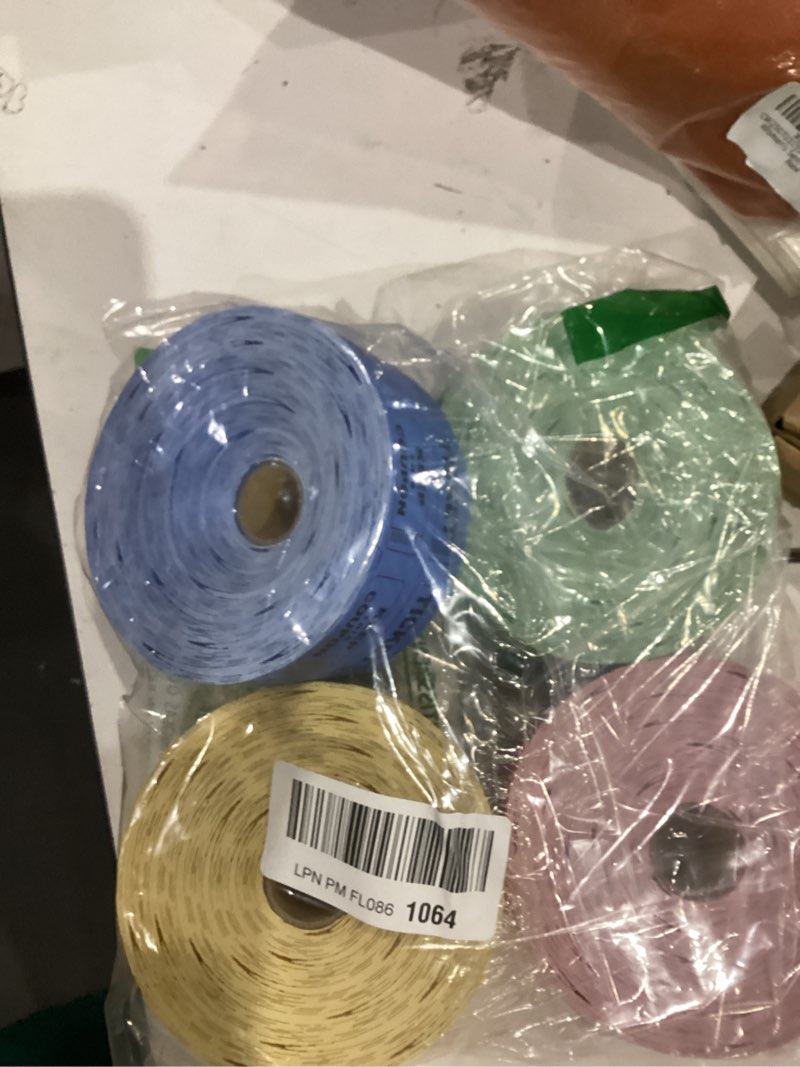 Condition photo showing Good Condition for dnb 4000 pairs raffle tickets - 4 color set of 1000 2 x 2 inch 50/50 double roll raffle tickets - blue/yellow/red/green