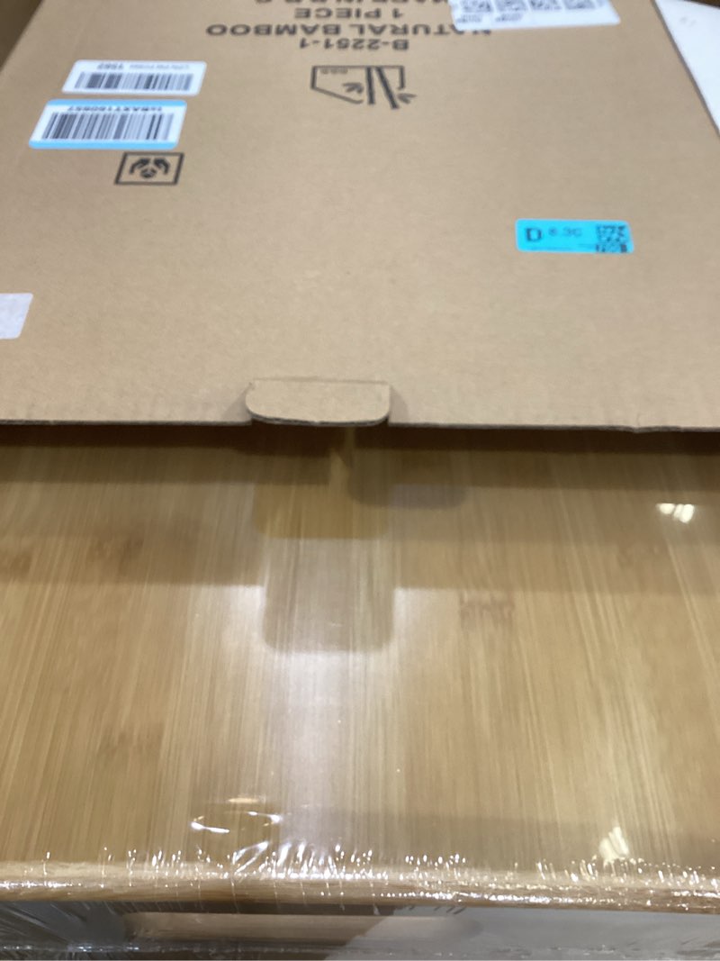 Condition photo showing New/Like New for Large Acacia Wooden Serving Tray with Handles 20 x 14 inch Decorative Coffee Table Ottoman Tray for Living Room Extra Large for Kitchen Dinner Food Bar Breakfast in Bed (Color Natural) Natural Wood 20" x 14" x 2.4"