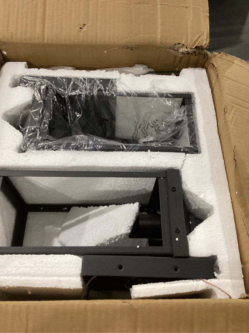 Condition photo showing As Is for outdoor wall light fixtures 2 pack, dusk to dawn porch lights with photocell sensor, waterproof black exterior mount sconce with hammered glass for front door, garage, patio, house, e26 base black + hammered glass 2-pack, medium 2