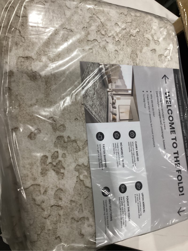 Art&Tuft Washable Rug, Anti-Slip Backing Abstract 6x9 Rug, Stain Resistant Rugs for Living Room, Fol