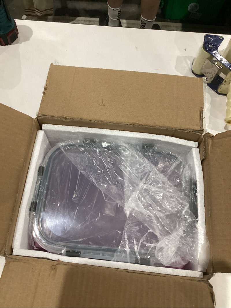 Condition photo showing Good Condition for 2 Pack Large Glass Storage Containers with Lids 85oz/10.5cup Big Airtight Glass Food Storage Containers for Rotisserie Chicken Watermelon Meal Prep, BPA Free, Freezer Dishwasher Oven Safe gray