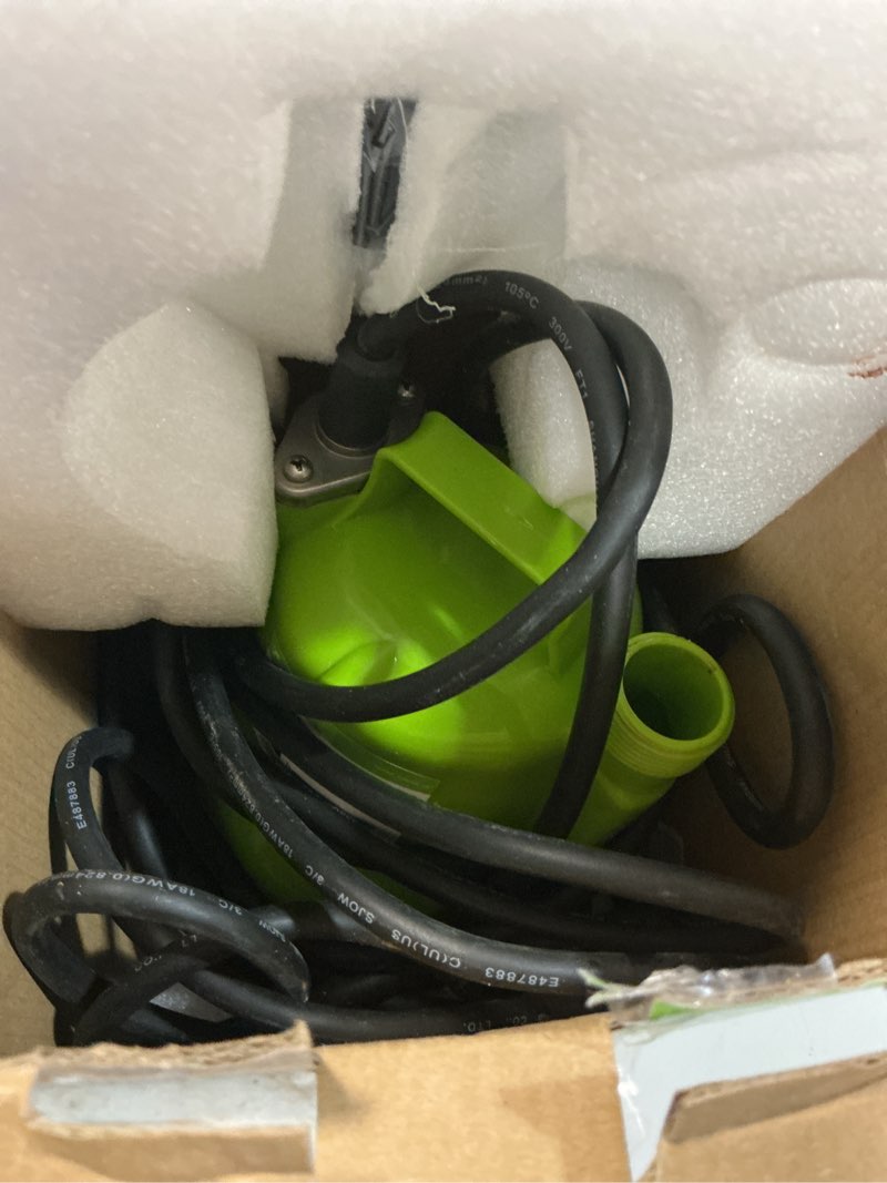 Condition photo showing Good Condition for Similar FLUENTPOWER 1/4HP Utility Pump 1500GPH Submersible Sump Pump, Drain Clean Water for Basement Flood Cellar Pool Garden Pond and Hot Tub