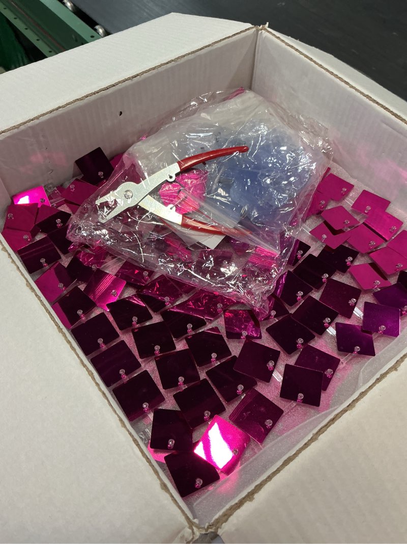 Condition photo showing Good Condition for ( incomplete ) cokaobe hot pink shimmer wall backdrop, 36pcs square sequin shimmer backdrop panel, photo backdrops for birthday, anniversary, wedding, graduation & bachelorette party decoration hot pink 36pcs