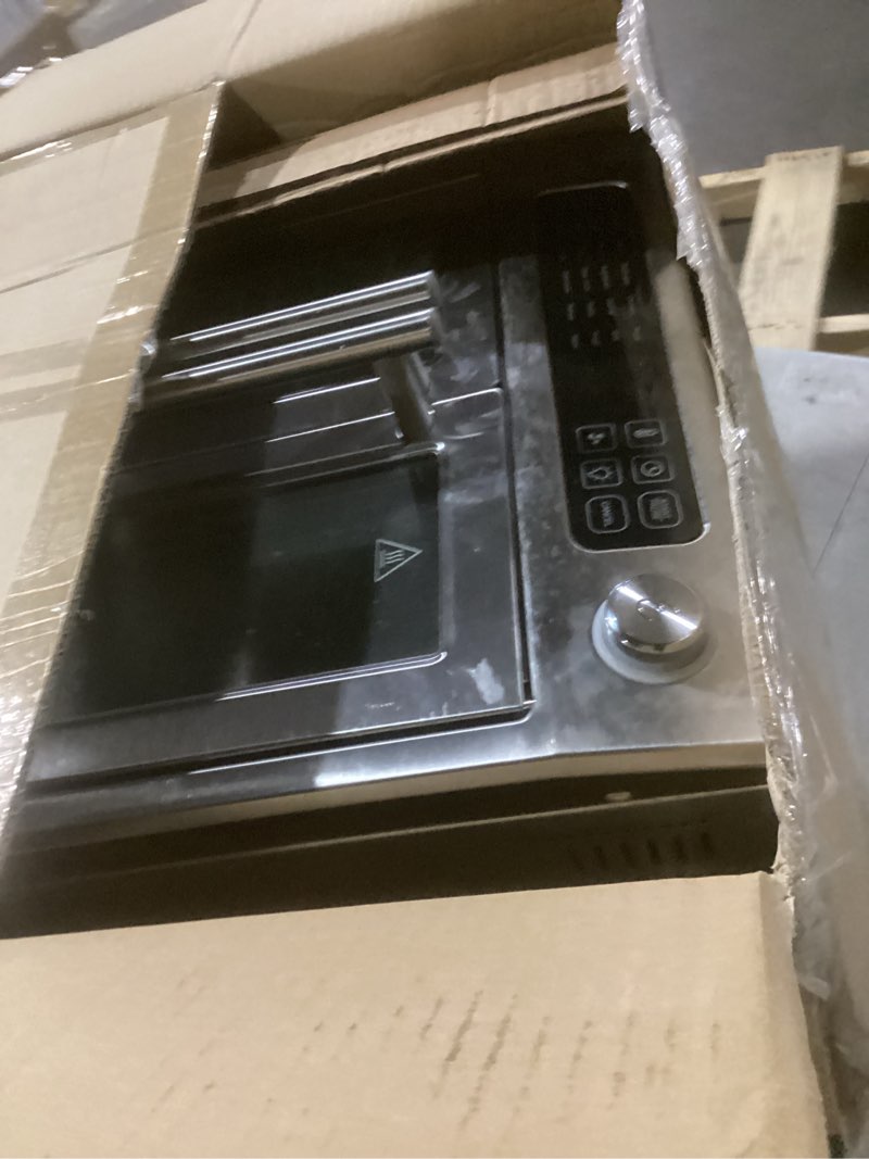 Condition photo showing As Is for dan - emeril lagasse extra large french door air fryer toaster oven combo, 24 cooking functions and digital controls, 7 accessories included, stainless steel finish, 26qt capacity