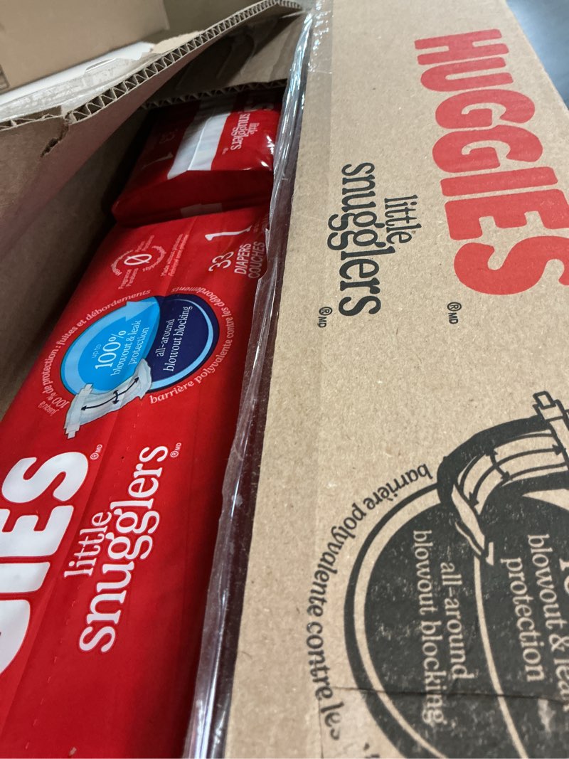 Condition photo showing New/Like New for huggies size 1 diapers, little snugglers diapers, size 1 (8-14 lbs), 198 count (6 packs of 33), packaging may vary size 1 198