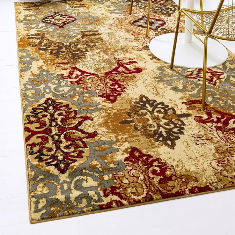 Unique Loom Barista Collection Area Rug - Congencis (3' 1" x 5' 3" Rectangle Beige/Blue)