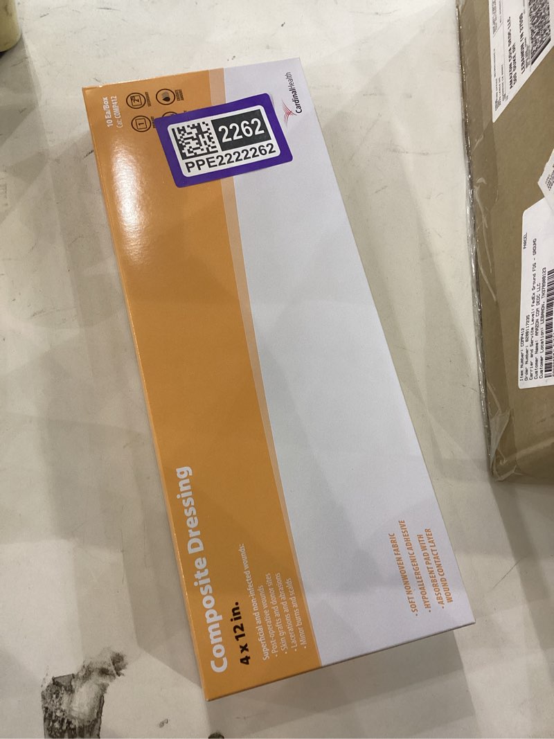 CARDINAL HEALTH COMP412 Exudate-absorbent dressing, hydrophilic-gel, sterile (BOX of 10)