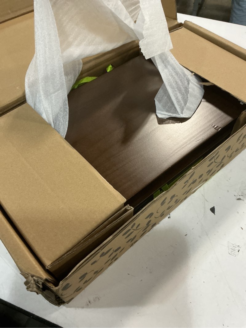 Condition photo showing Good Condition for premium floating wood shelves for wall mounted 16 inches (set of 2) - natural wood floating shelf for bathroom, kitchen- 8 inch deep heavy duty hanging shelves - honey oak- 16d x 8w-matte honey oak, matte 16" x 8" x 1.6"