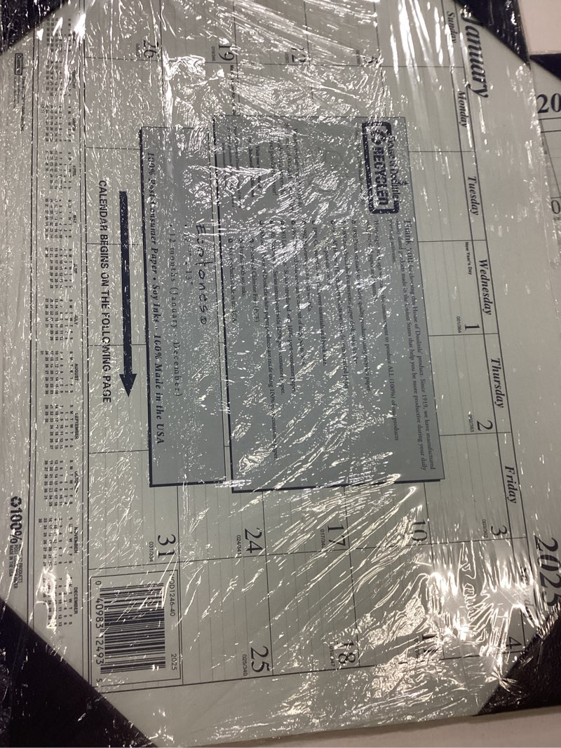 Condition photo showing New/Like New for House of Doolittle 2025 Monthly Desk Pad Calendar, EcoTones, Blue, 18.5 x 13 Inches, January - December (HOD124640-25) Blue 18.5"W x 13"H