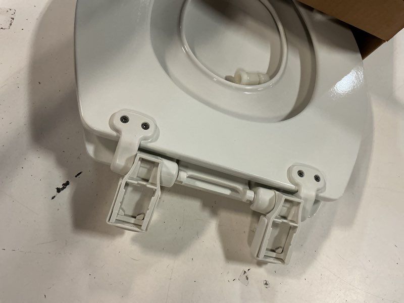 Condition photo showing Good Condition for Mayfair NextStep2 Toilet Seat with Built-In Potty Training Seat, Slow-Close, Removable that will Never Loosen, Round, White Round (1-Pack) 1-Pack