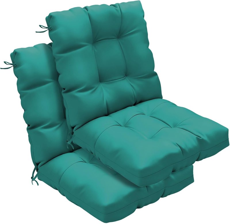 outdoor chair cushions set of 2, 42x21x4 inch patio cushion for dining/rocking c