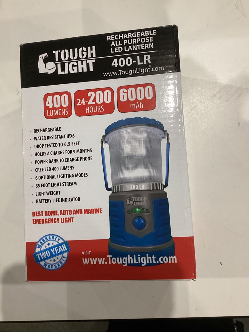 Condition photo showing Good Condition for Tough Light USB Rechargeable Camping Lantern, 400 Lumens LED Lantern, Hanging Tent Lamp, 6000mAh Pow