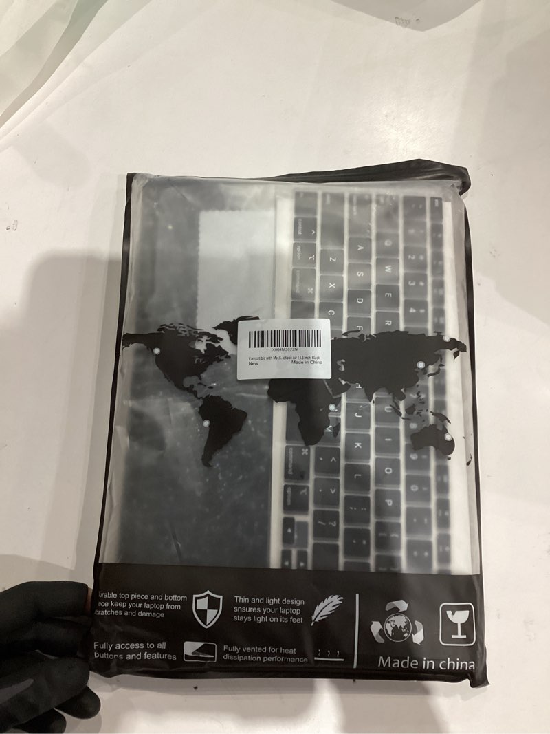 Condition photo showing New/Like New for AKIT Compatible with MacBook Air 13 inch Case Sparkly 2022-2020 2019 2018 M1 A2337 A2179 A1932, Glossy Glitter [Anti-Cracking] Hard Shell Laptop Case Cover for MacBook Air 13.3 inch 2020, Black