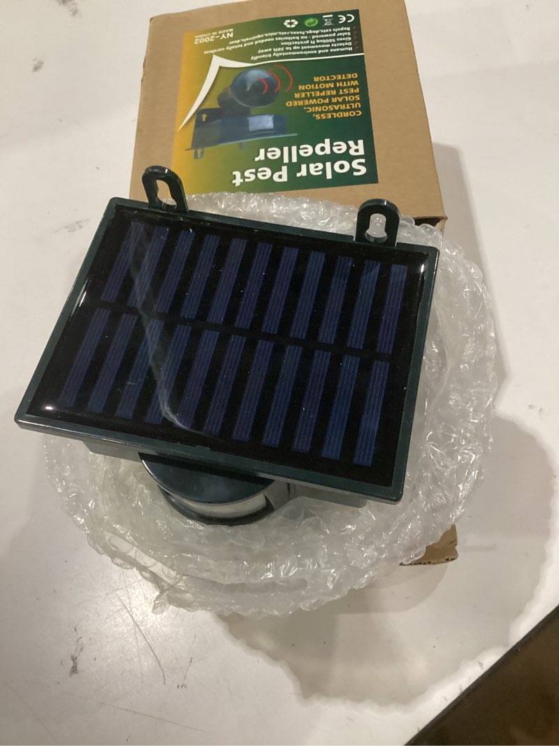 Condition photo showing As Is for 2026 new solar ultrasonic bird repellent outdoor,woodpecker deterrent for house,bird deterrents for outside pigeon sparrow repeller scare devices weatherproof,keep birds away balcony porch patio yard green