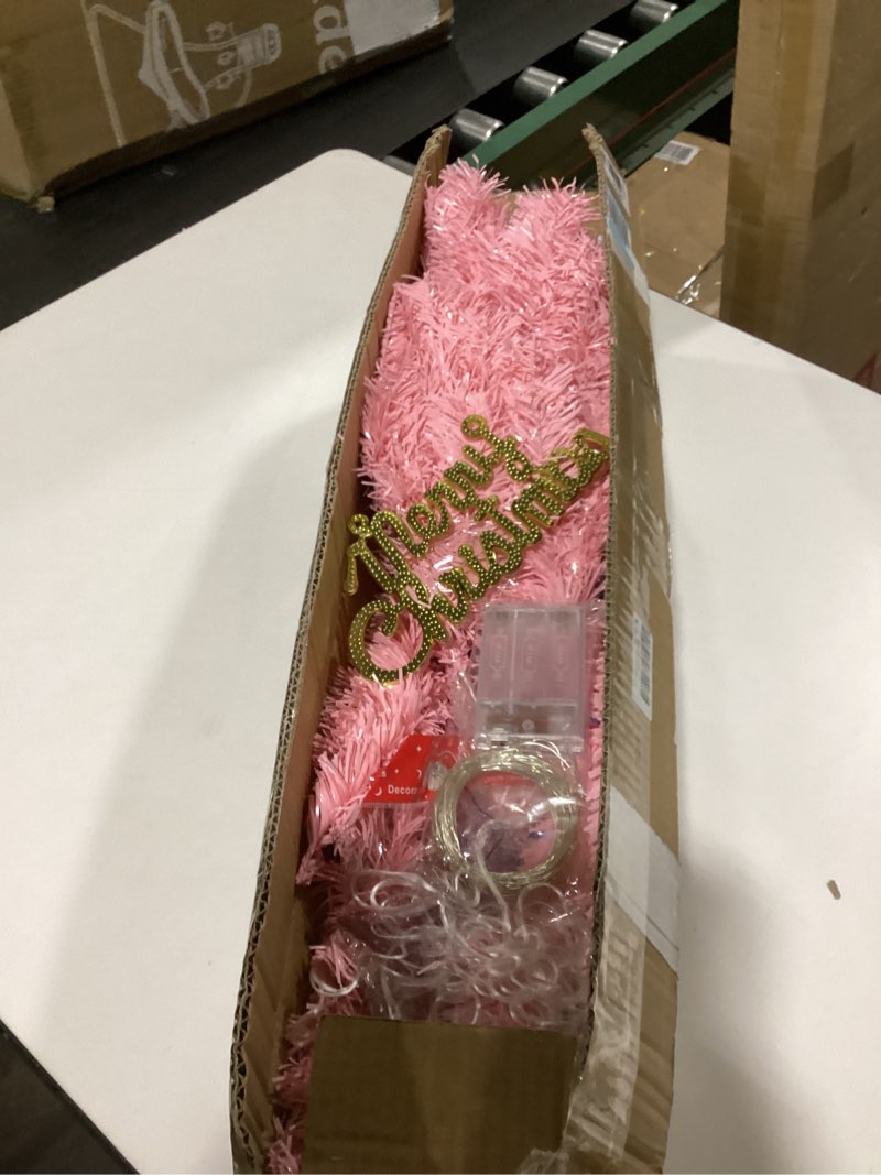 Condition photo showing Good Condition for Pink Christmas Tree, 4FT Christmas Tree with Metal Stand, Artificial Pink Tree with 300 Branch Tips, Easy Assembly, for Indoor Outdoor Holiday Decoration Pink2