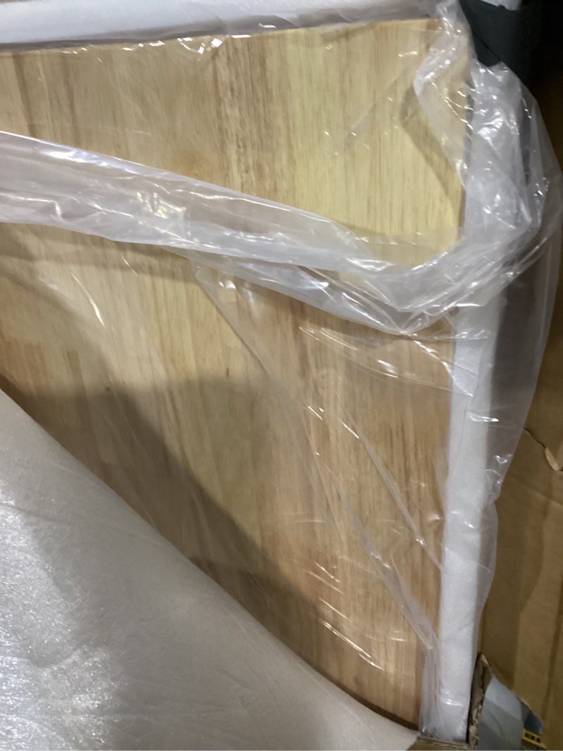Condition photo showing As Is for solid wood desk table top – pre-finished 1.2” thick tabletop - universal fit for standing desks, countertops & workstations (48\" x 30\", rubberwood) solid rubberwood 48\" x 30\"