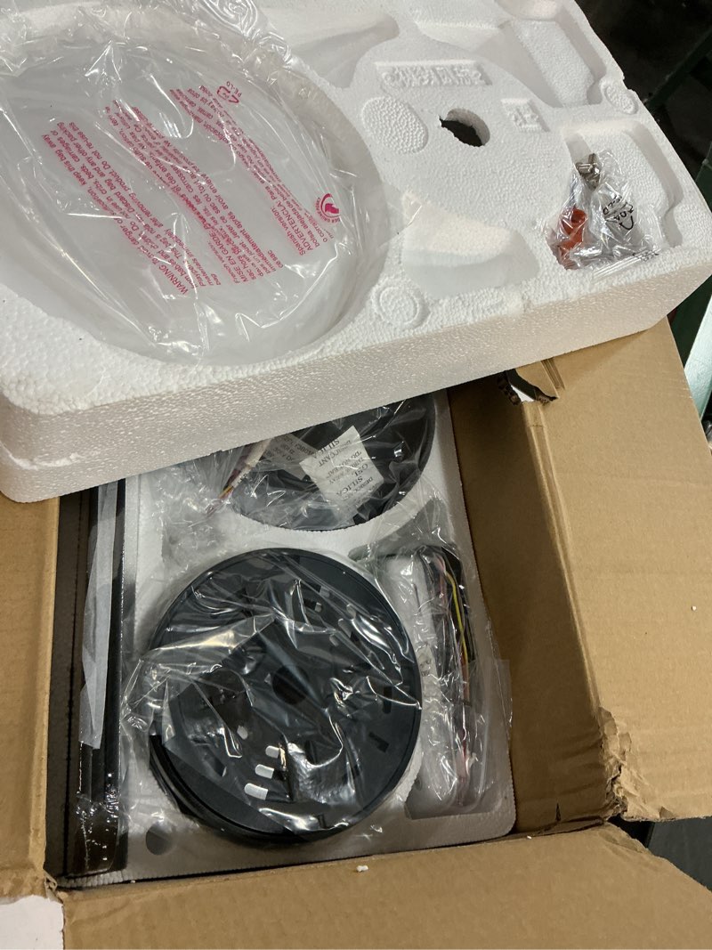 Condition photo showing New/Like New for amico ceiling fans with lights, 42 inch low profile ceiling fan with light and remote control, flush mount, reversible, 3cct, dimmable, noiseless, black ceiling fan for bedroom, indoor/outdoor use black 42 inch