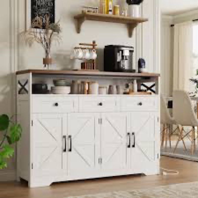 (Similar )SIDEBOARD CABINET-OAK\\WHITE 