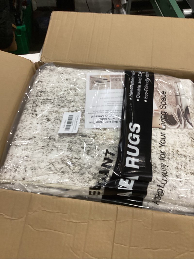 Condition photo showing New/Like New for Washable Area Rug 8x10, Large Soft Abstract Rugs for Living Room Vintage 8x10 Area Rugs for Bedroom Dining Room Non-Slip Stain Resistant Under Table Gray Rust Rug Grey/Rust 8' x 10' (Rectangular)