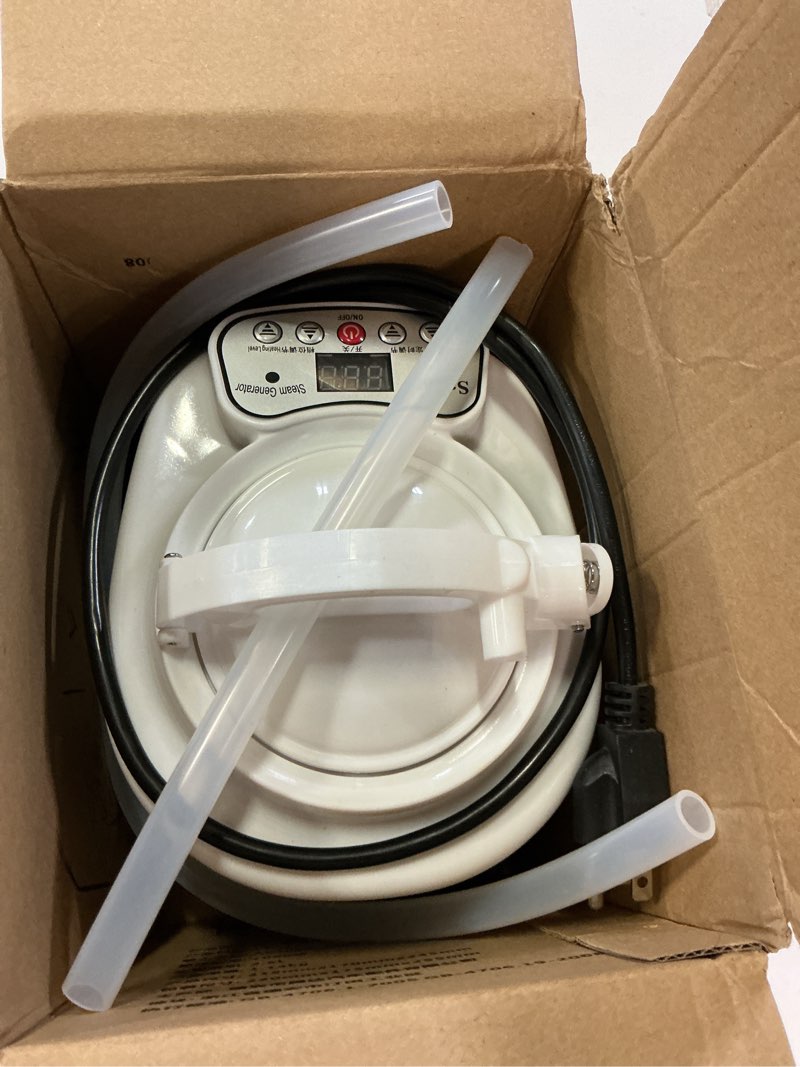 Condition photo showing Good Condition for 5l sauna steamer with larger volume and more steam output, fcc certified 5l & 2000w steam generator, sauna steamer machine with remote control, portable sauna steamer, black