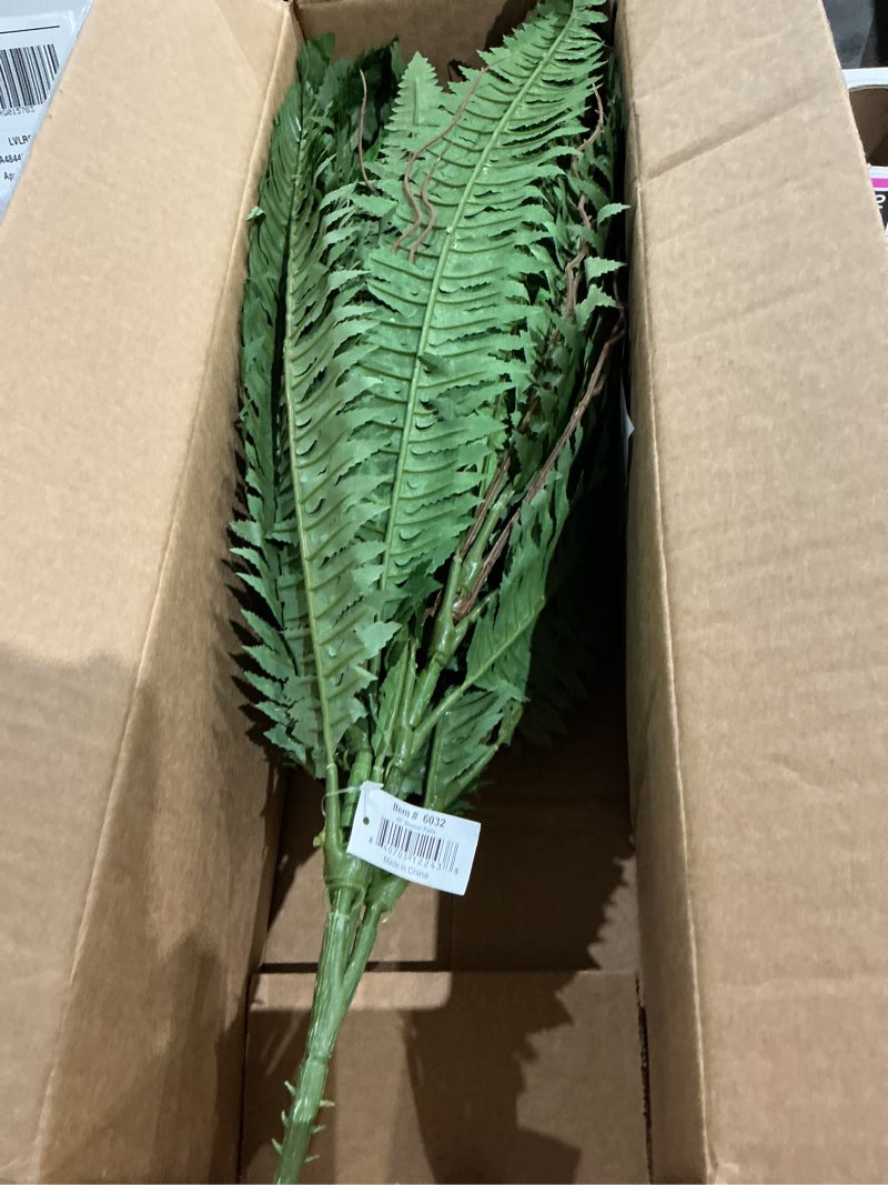 Condition photo showing Good Condition for nearly natural 40-in artificial boston fern, large hanging fake plant wall decor with 56 fronds, faux fern vines that look real for home and office decor