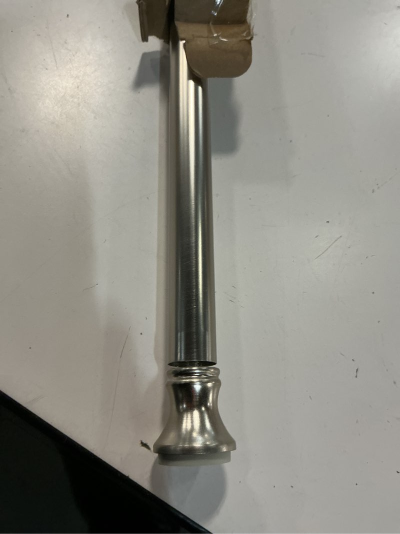 Condition photo showing As Is for amazer spring tension shower curtain rod, 54-90 inches rust-resistance tension curtain rod bathroom rod, adjustable shower curtain rod no drill, nickel 54-90 inches nickel