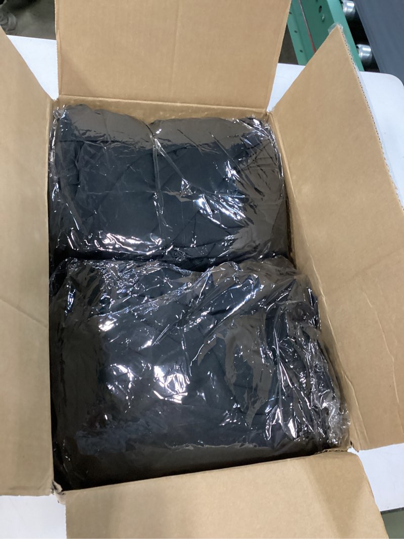 Condition photo showing New/Like New for 4 pack spandex table cover skirts for 60 inch round tables, black stretch table cloths with floor-length ruffle, elastic fitted skirted tablecloth for elegant wedding banquet party buffet decoration 60 in - 4 pack - round black
