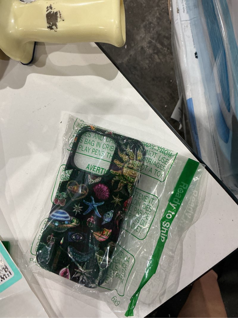 Condition photo showing Good Condition for daizag case compatible with iphone 16 pro,glossy durable shock protection cover for girl women,shark seashell fruit collage aesthetic shark seashell fruit collage aesthetic iphone 16 pro