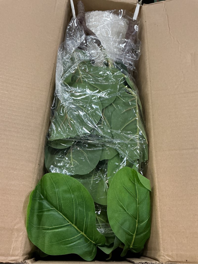 Condition photo showing Good Condition for 5ft artificial fiddle leaf fig tree with white planter & fake moss, realistic faux ficus lyrata floor plant for indoor home office decor, housewarming gift