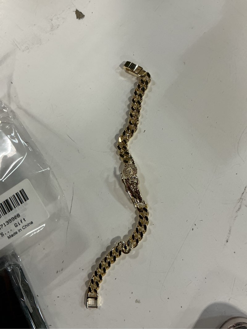 Condition photo showing New/Like New for hzman saint jude bracelet for women dainty retro religious 14k gold plated cubic zirconia st jude thaddaeus link bracelet jewelry gift saint jude?7.5inch)