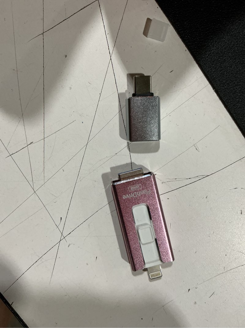 Condition photo showing Good Condition for mfi certified 256gb flash drive for iphone ipad, photo stick for external memory storage, easily back up and save photos videos, usb memory stick thumb drive for iphone/ipad/android/pc(rose pink) 256gb rose pink