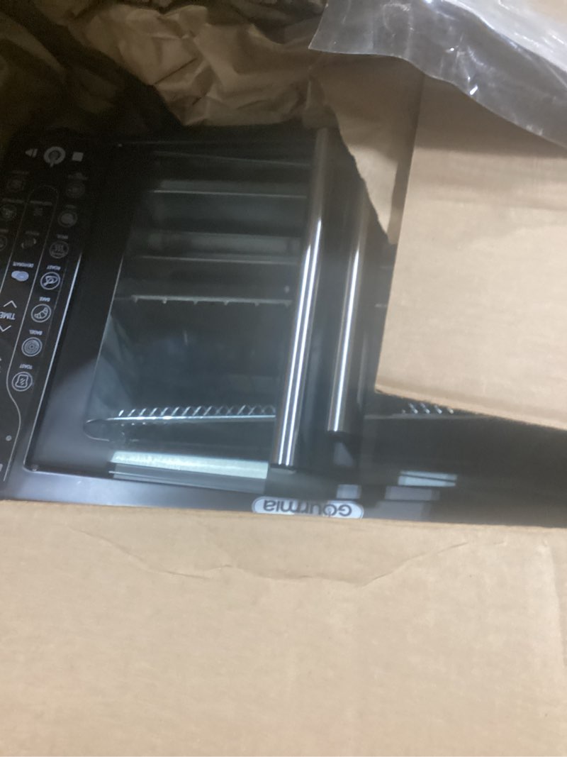 Condition photo showing As Is for Gourmia French Door Air Fryer – 25 Qt Large Capacity Convection Oven, Fryforce 360°, Digital Display with 17 Cooking Presets, Bake, Toast, Roast, Dehydrate, Fits 12” Pizza