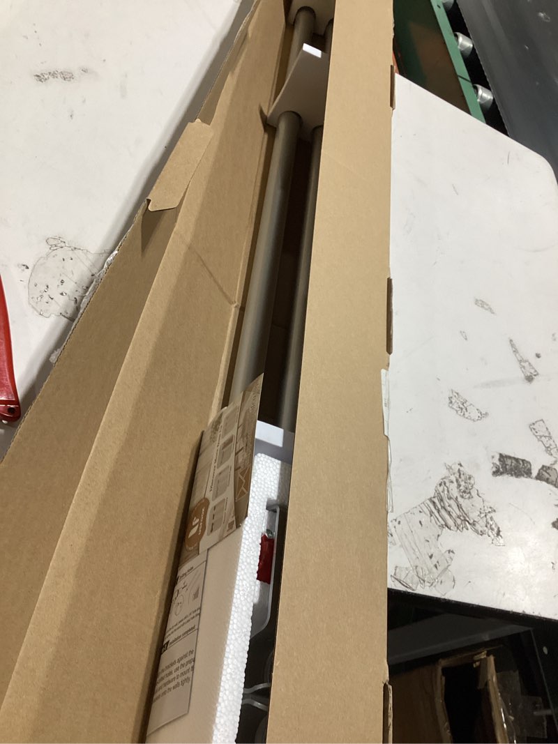 Condition photo showing Good Condition for 1 inch curtain rods 72 to 144 inches (6 to 12 ft) telescoping single drapery rod, usfook heavy duty curtain rods for windows with silver decorative translucent finials 72-144" silver