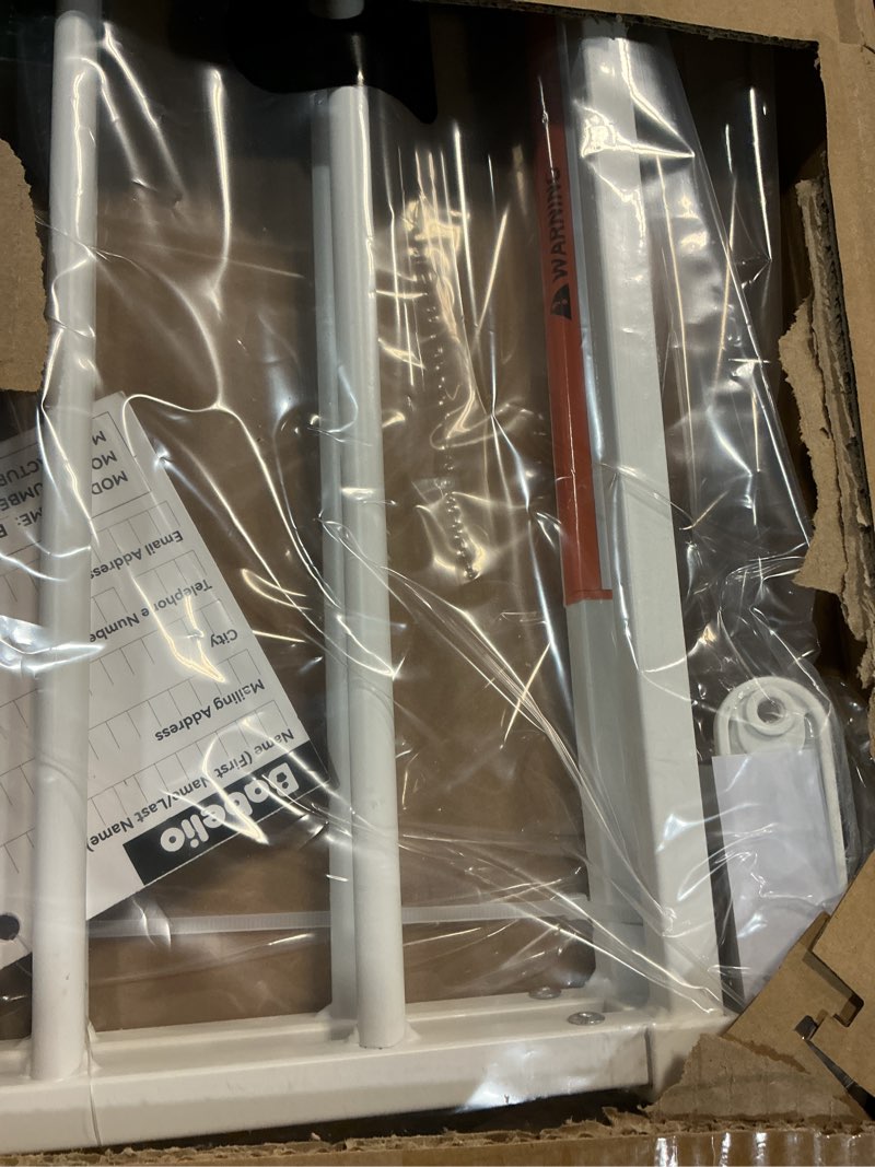Condition photo showing Good Condition for Babelio Baby Gate for Stairs, Kitchen & Doorways, 26-43" W 28" H No Bottom Bar| Easy Installation| One-Handed Operation| Auto-Close| Hardware Mount (Drill Needed) Safety Dog/Pet Gate Indoor (White)