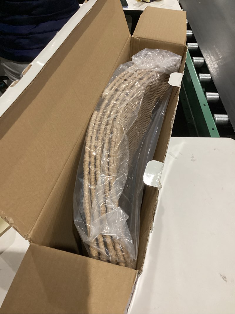 Condition photo showing New/Like New for 36in Extra Large Christmas Tree Collar - Wicker Woven Tree Collars for Artificial Trees - Large Rattan Rustic Farmhouse Basket for Tree Base Cover with Cord Cut-Out for 7.5ft 9ft 12ft Tree(Natural) 36in-woven-natural