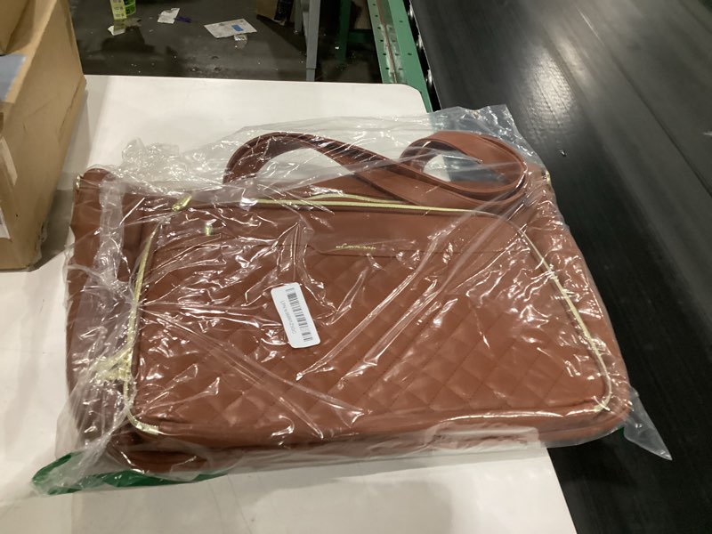 Condition photo showing Good Condition for Similar to stock photo LOVEVOOK Laptop Tote Bag for Women,15.6 Inch Vintage Work Bag with Clutch,Large Leather Laptop Purse with Cup Holder for Teacher,Office 15.6 inch Brown