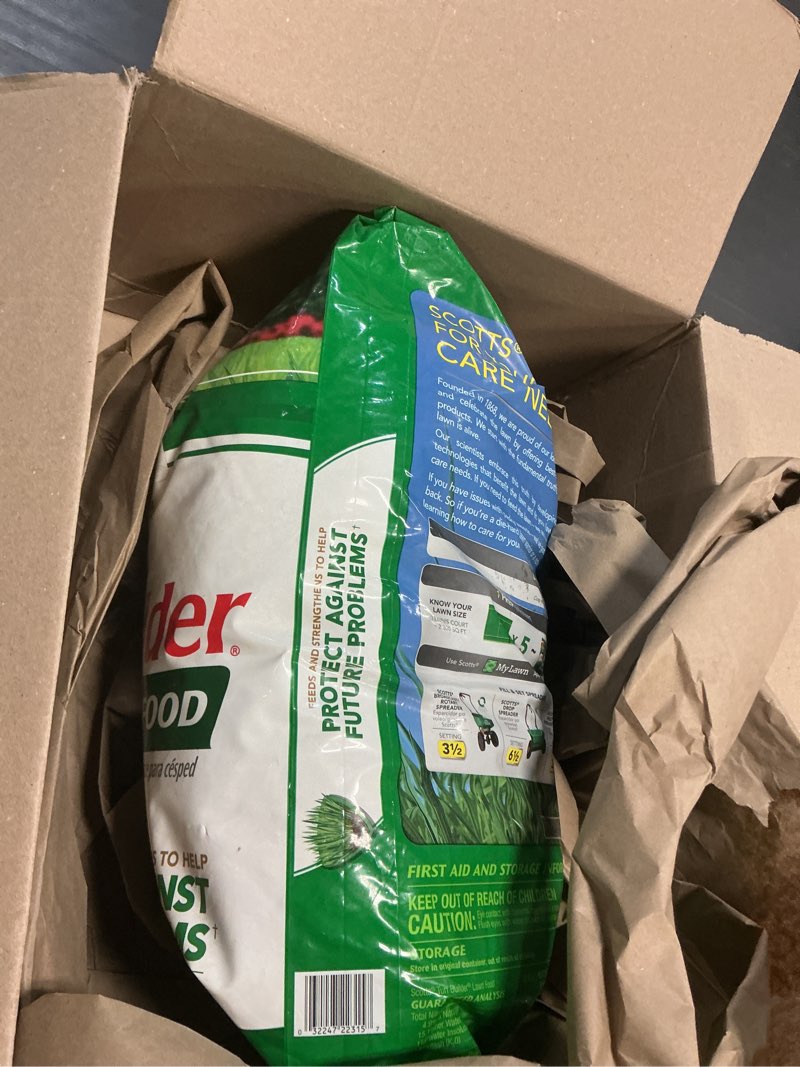 Condition photo showing New/Like New for scotts turf builder lawn food, fertilizer for all grass types, 15,000 sq. ft., 37.5 lbs.