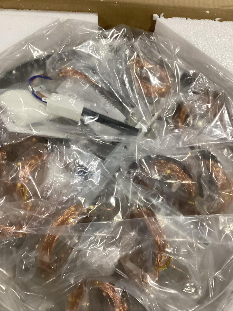 Condition photo showing Good Condition for 10-Light LED Staircase Chandelier Crystal Ceiling Lights Large Chandeliers for High Ceilings, Entryway Modern Lighting Fixture Villas and Stairs, Adjustable Length 16" W x79 H?50W -Grey Gray 10 Lights