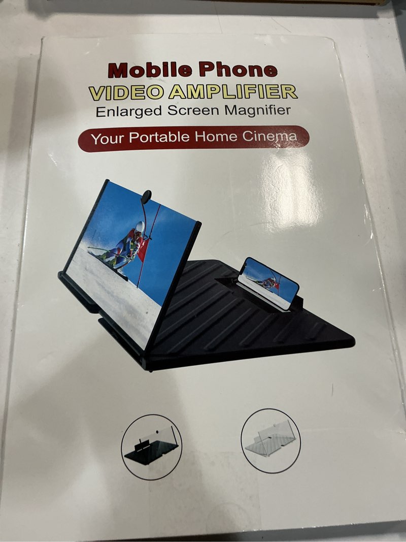 Condition photo showing New/Like New for 20 inch Screen Magnifier for Smartphone,3D HD Screen Expanders for Movies, Videos, and Gaming, Screen Magnifier with Adjustable Angle Design Amplifier Desktop Magnifying for Seniors Reading (Black) Black 20 inch