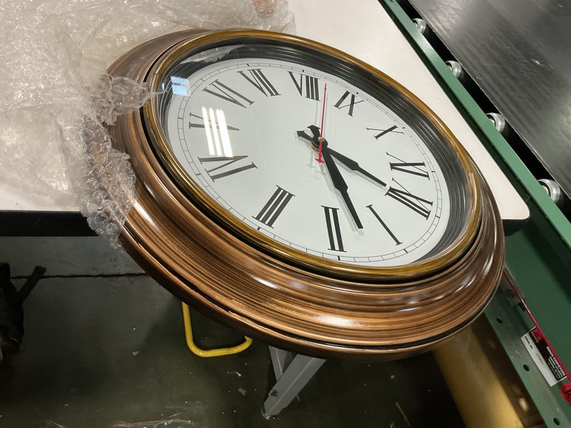 Condition photo showing New/Like New for Bernhard Products Extra Large Wall Clock 18 Inch Quality Quartz Silent Non Ticking, Battery Operated