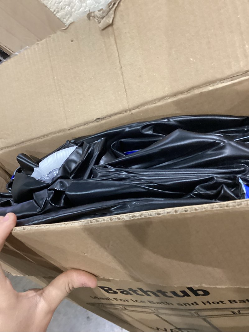 Condition photo showing As Is for WAVYEASE Portable Bath Tub for Adults -(31.5"L x 26"H) Foldable Cold Plunge Tub for Recovery - Collapsible Soaking Bath Tub for Shower Stall Home SPA - Outdoor Ice Bathtub for Athletes (Black) Black WAVY