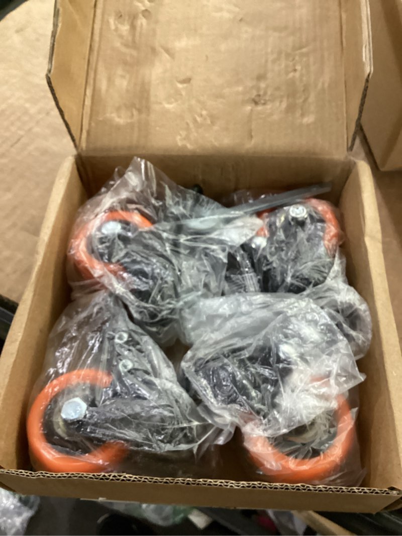 Condition photo showing Good Condition for 2 inch caster wheels, threaded stem casters set of 4 heavy duty, 1/4"-20x1 (screw diameter 1/4", stem length 1"), safety dual locking industrial castors, wheels for cart, furniture 2 inch 1/4"-20x1"