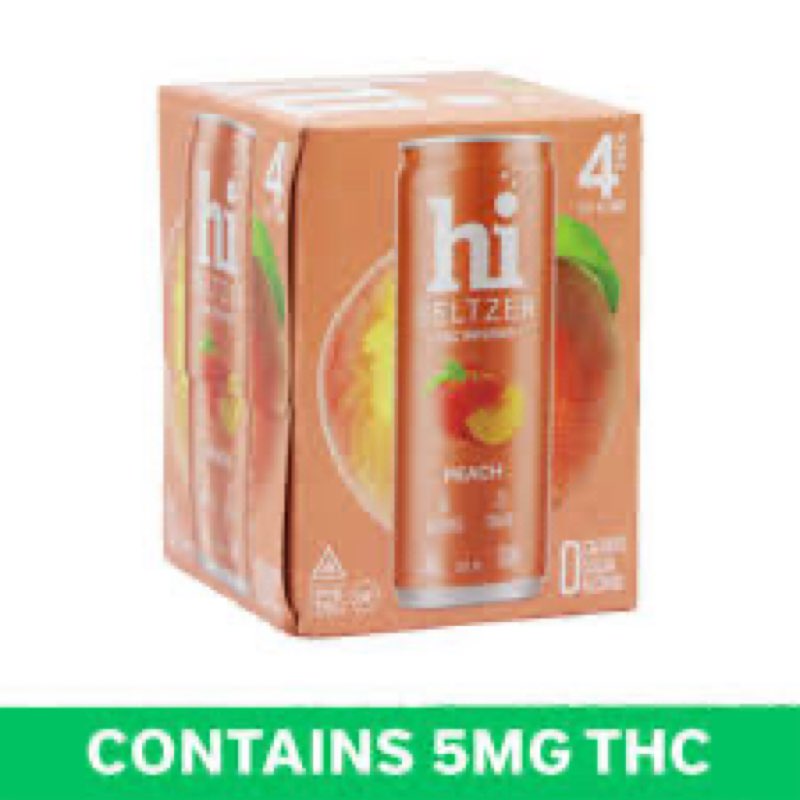 (Expiration date unknown)Hi Seltzer D9 THC 5mg Peach Seltzer 12 fl(pack of 12)
