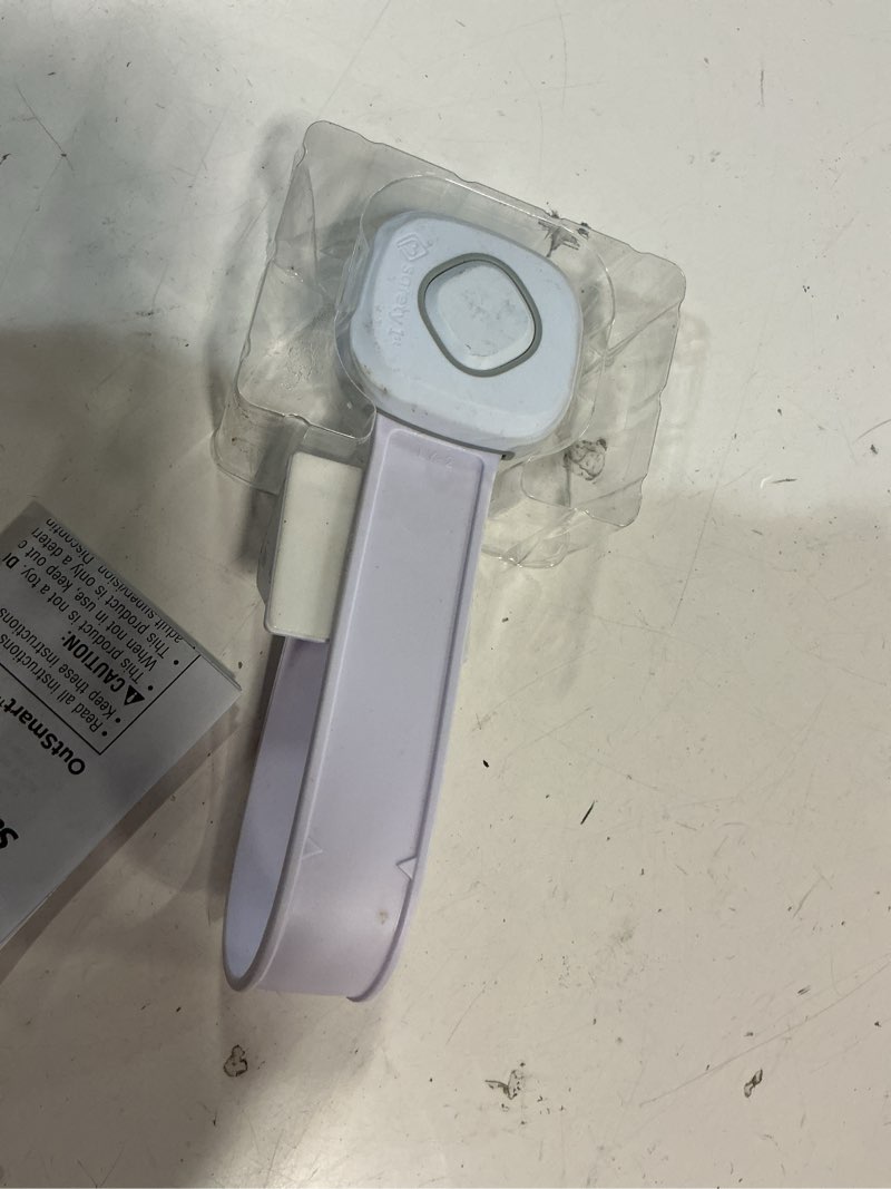 Condition photo showing As Is for safety 1st outsmart white plastic swing shut toilet seat lock 1 pk