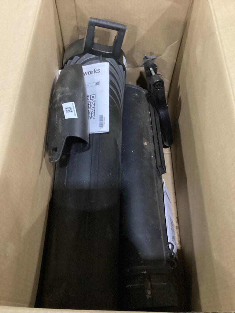 Condition photo showing As Is for not tested, missing parts***** greenworks 48v (24v x 2) 3-in-1 brushless blower vacuum mulcher (520 cfm / 240 mph), powerful for ya