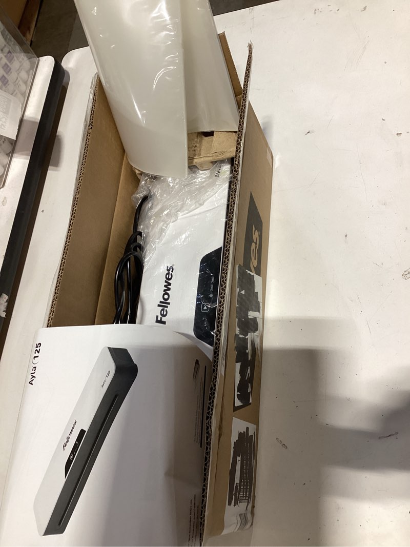 Condition photo showing As Is for fellowes ayla 125 with rapid 1 minute warm up paper laminator including pouch starter kit (5752001) 12.5" fastest